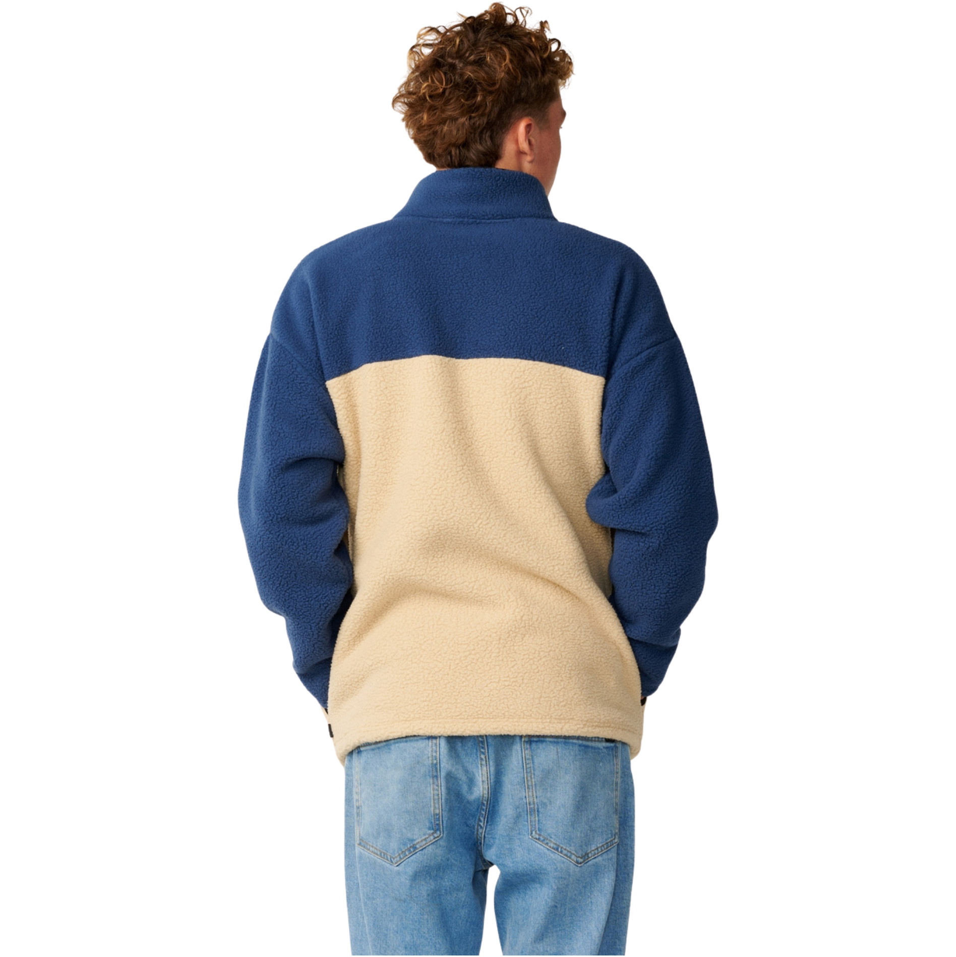 2026 Rip Curl Mens Streamline Half Colar Polar Zip Thru Fleece 0CPMFL - Khaki Sand